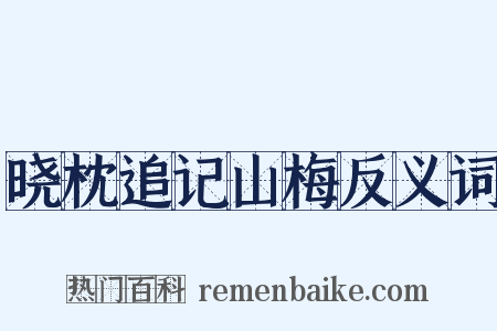 晓枕追记山梅反义词是什么意思的图片
